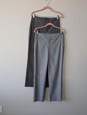 Hillary Radley Houndstooth Gray Black Pull On Pants Size S Stretch Casual